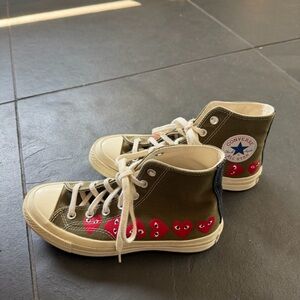 Comme des Garcons PLAY Olive High-Top Sneakers